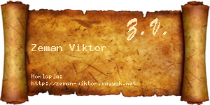 Zeman Viktor névjegykártya